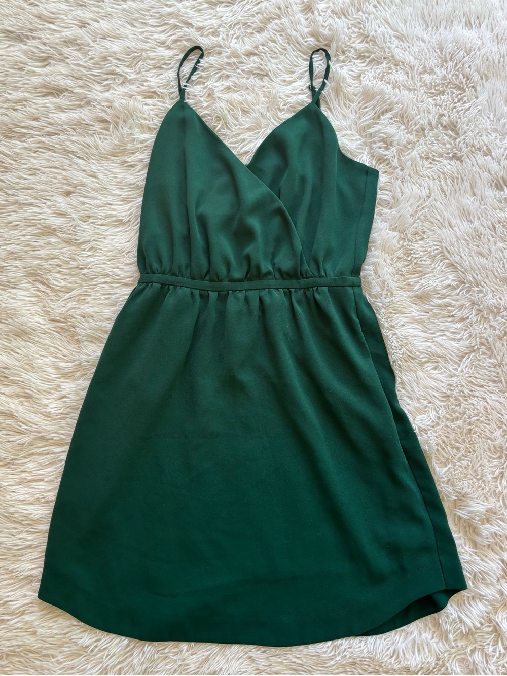 Madewell Emerald Green V-Neck Spaghetti Strap Mini Dress